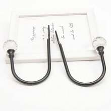 Soporte de lazo de brazo de borla de corbata de Metal para el hogar, accesorios de suspensión de decoración de pared de ventana en forma de U, moda YQ69 - D - Ver 9