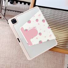 1 Ốp bảo vệ máy tính bảng xoay 360° họa tiết dâu tây và nơ màu hồng, có khe cắm bút, chân đế từ tính đa góc và chức năng tự động tắt/mở màn hình, tương thích với iPad Pro/Air, và Pad 5/6/35 - Nhiều màu - Xem 4