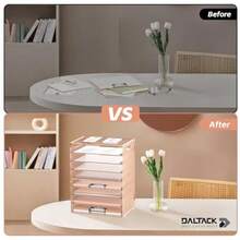 DALTACK Organizador de escritorio con bandeja de cartas de 9 niveles y asas organizador de archivos de malla organizador de archivos para escritorio clasificador de papel para oficina hogar y - Organizador de computadora Gold Rose - Ver 5