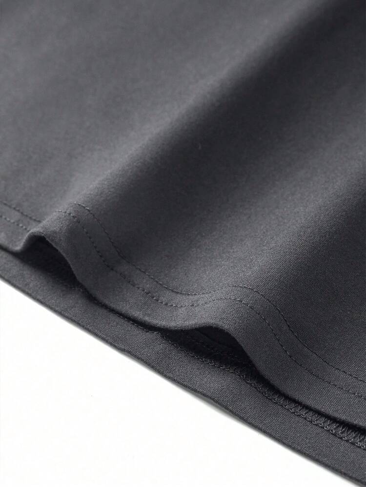 Nueva camiseta de manga corta con cuello redondo para mujeres, diseño estival, con un sencillo y moderno estampado de letras, transpirable y absorbe la sudoración. Envío exprés desde almacén local, modelo para parejas, ropa de pareja - Gris Oscuro - Añade 8