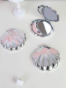 1pc Shell Shaped Double-Sided Portable Makeup Mirror, Foldable Mirror, Women Cosmetic Tool, High Definition Makeup Mirror - Multicolor - View 8