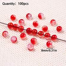 Hạt thủy tinh nứt có vân đẹp mắt, kích thước 8/10mm, nguyên liệu làm đồ trang sức thủ công DIY. - những hạt cườm đứt rời - Xem 16