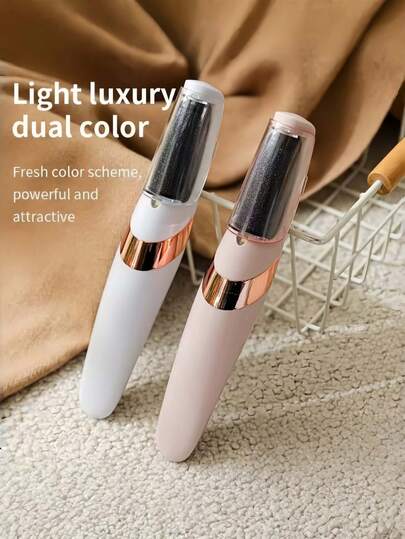 USB充电式电动磨脚器，两档速度调节，配备替换滚轮和LED灯，专业去茧器，足部护理工具，可去除脚后跟干裂、老茧和死皮，男女皆宜。