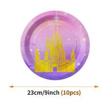 Princess Castle Disposable Plate, Napkin, Cup Set, Plates, Napkins And Cups Party Supplies, Serves 10 Guests, Disposable Paper Plates Party Tableware Suitable For Birthday, Wedding, Party, Family Picnic - View 9