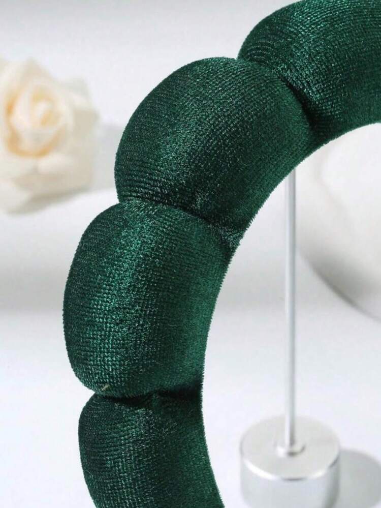 1 chiếc băng đô cài tóc bằng nhung cao cấp dùng cho chăm sóc da SPA, tạo kiểu tóc, lễ hội, tiệc tùng. - Màu xanh lá cây đậm - Xem 4