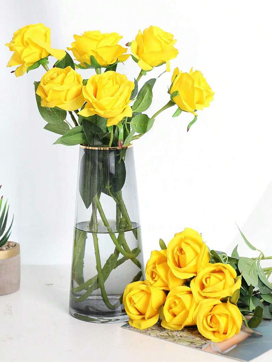 Artificial Roses, High-End Fake Roses, Suitable For Home Decor, Room Decor, Dining Table Decor, Wedding Decor, Bridal Bouquet, Wrist Corsage, Flower Arrangement. Suitable For Home, Restaurant, Bedroom, Vase Floral Arrangement And More.
