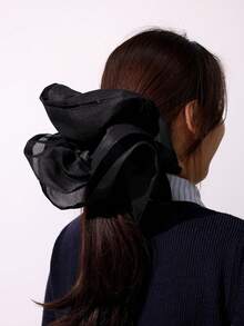 1pc Extra Large Lace Hair Scrunchie, New Elegant Hair Tie Flower For Women High-End Ponytail Holiday Accessories - Multicolor - View 7