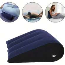 Triangular Flocked Inflatable Wedge Cushion, Portable Flocked Wedge Pillow For Intimate Positions, Foldable For Travel - Triangular Pillow - View 7