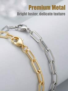 Bộ 1/5/10 vòng tay mặt dây chuyền bằng thép không gỉ có thể điều chỉnh kích thước, khóa càng cua, thích hợp để tự làm trang sức, màu vàng + bạc. - Vòng đeo tay có thể điều chỉnh - Xem 2