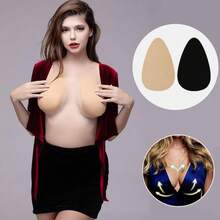 10/2pcs Seamless Invisible Lift Strapless Bra, Nude, Brown, Black, Suitable For B-E Cup Plus Size, Beach Essentials, Pool Float - Multicolor - View 5