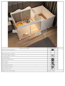 室内宠物狗围栏屋，带厕所区域的狗床，适合泰迪等小型犬 - 彩色 - 查看 23