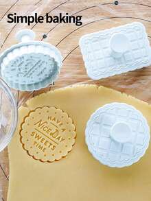 4-Piece Vintage Classic Cookie Molds, Waffle Cookie Cutter, DIY Baking Tools, Suitable For Weddings, Birthdays, And Family Gatherings, Stamping Cookie Molds, Filling Cookie Stamps, Jam Cookie Cutter, Pressing Cookie Molds, Pastry Molds - View 10