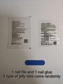 极简可爱蓝色3D法式简约甜美24片中长杏仁形人造指甲贴片美甲套装，适合上班族、日常佩戴、约会、下午茶、外出等场合。 - 彩色 - 查看 5