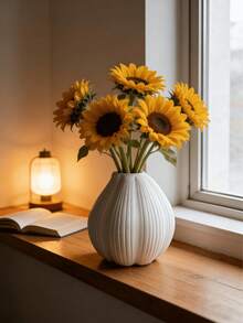 1 pièce Vase décoratif unique de style minimaliste texturé, plante décorative ronde et bulbeuse moderne, convient pour la maison, le salon, la chambre, le rebord de fenêtre, le bureau, le bureau, les arrangements floraux, le style bohème nordique japonais Ins Décoration intérieure esthétique - multicolore - Voir 3