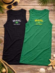 Brazilian Women's Short Fitted Dress Set With Embroidery On Premium Ribbed Knit Fabric - Sporty, Casual, Sensual Cup Style, Casual Knit - 黑色/綠色/淺藍色/白色 - 查看 2