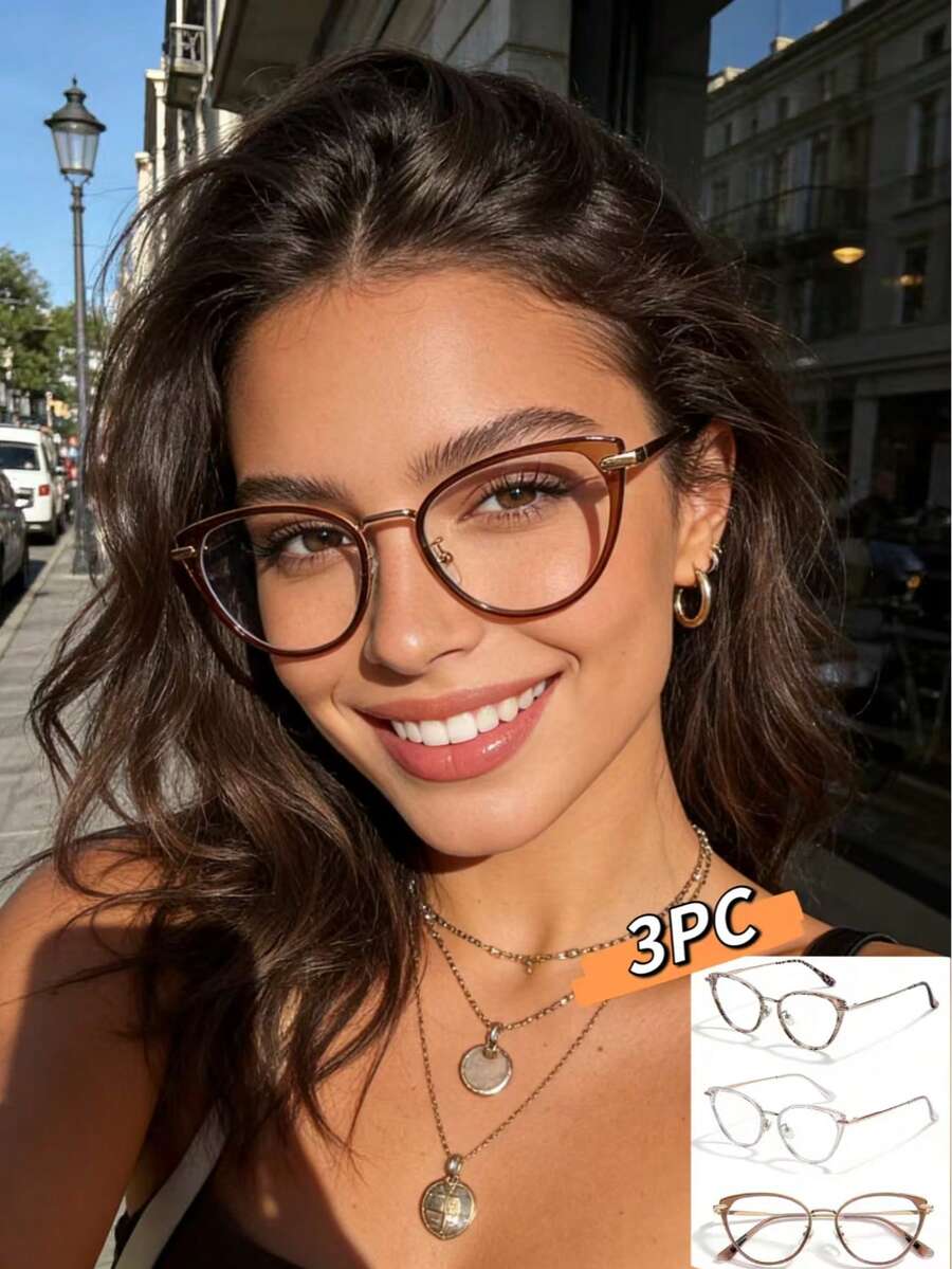 1/3pcs Y2K Style Transparent Cat Eye Glasses Accessories For Women