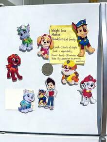 7/8/9pcs Paw Patrol Refrigerator Magnets/Stickers Ideal For Photo Wall Plant Board And Reminder Notes Perfect Home Decor For Kitchen Adding Fun To Refrigerator Or Magnetic Surfaces - Multicolor - View 6