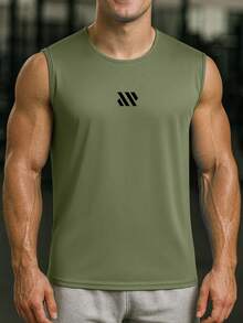 Áo tank top thể thao nam không tay đa năng, thiết kế tối giản, dễ mặc, chất liệu thoáng khí, phù hợp cho chạy bộ ngoài trời, tập gym trong nhà hoặc đi lại trong thành phố, đáp ứng nhiều nhu cầu phối đồ thể thao. - Màu xanh Ô liu - Xem 3