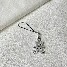1/2pcs Shiny Cute Bear Pendant, Friendship Phone Charm, Versatile Cute Small Gift, Phone Decor Accessory, Holiday Ornament - Multicolor - View 6