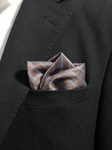 1pc Men's Fashionable Elegant Striped Pattern Handkerchief, Pocket Square Suitable For Business, Banquet, Party, Gathering - Multicolor - View 10