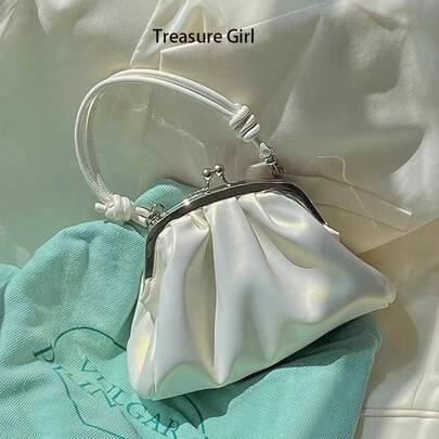 Cute Ruffle Cloud Shoulder Bag, Woodland Style Small Crossbody Bag, Handbag, Princess Bag For Girls, Summer