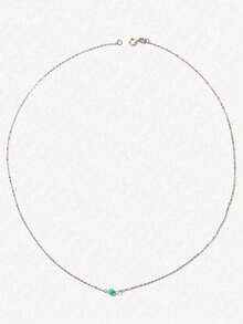 1 chiếc vòng cổ bằng bạc Sterling 925 đính ngọc trai nuôi cấy nước ngọt tự nhiên/mã não đen/ngọc lam/lapis lazuli, kiểu dáng thanh lịch tối giản, phù hợp đeo hàng ngày và trong đám cưới, có thể đeo nhiều lớp. - Bạc - Xem 17