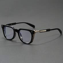 Limited Edition Handmade Retro Design Eyeglass Frame In Mint Translucent Green, Fresh And Artistic - Đen và xám - Xem 3
