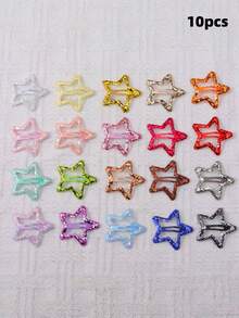 10/20/40 piezas Pinzas para el cabello de moda básicas con estrellas rosas para mujeres - Rosa - Ver 5