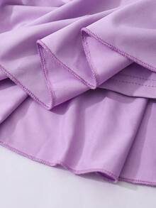 3pcs/Set Girls' Casual & School Bow Print Pleated Skort, Summer - Multicolor - View 6
