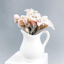 1个植绒牛奶瓶微型花，微型花卉，娃娃屋人造盆栽，迷你花卉装饰，人造花卉摆件，装饰花，花卉模型，DIY工艺配件，娃娃屋客厅卧室花卉装饰，微缩场景摄影道具，8厘米 x 6厘米，适用于OB11小型娃娃BJD微缩模型 - 4色牛奶瓶植絨小花 - 查看 14