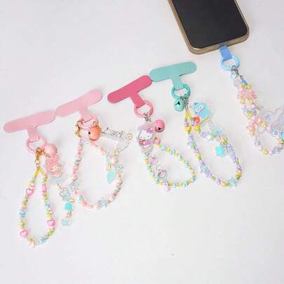 SANRIO 手工串珠KT铃铛电话挂件，日式风格