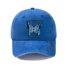 1件女士粉色水洗棒球帽，蓝色闪电蝴蝶印花和励志语录，可调节搭扣后扣，时尚前卫，完美打造休闲街头风格。 - ButterflyBCap - 查看 18