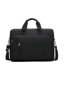 1 chiếc túi đựng laptop bằng nylon thời trang, túi đeo chéo nam, hình chữ nhật, chống thấm nước, bền chắc, dung tích lớn, màu đen, đựng được laptop 15.6 inch, thích hợp cho công tác, đi làm, đi chơi hoặc sử dụng hàng ngày. - màu đen - Xem 6