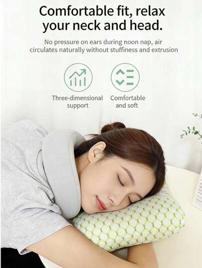 5pcs Cotton Ear Piercing Pillows, Breathable Ergonomic Design With Ear Holes, Portable & Comfortable Ear Pillow