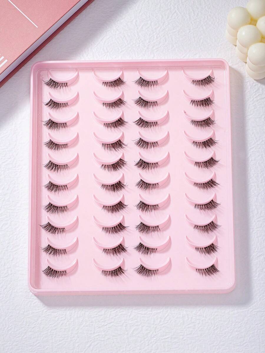 20 Cặp lông mi giả trong suốt, giúp kéo dài nửa mắt - màu đen - Xem 1