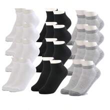 5 Paar Damen Sommer Schwarz Weiß Grau atmungsaktive Mesh Bootsocken (erhältlich in 20/12/10/5/4/3/1 Paaren) - Weiss - Übersicht 13