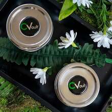 CVAULT | 1/4 Oz Twist Top Storage Container | Shatterproof, Air Tight & Light Resistant |  Stainless Steel | Includes 62% RH 8-Gram Humidity Pack - / - Xem 4
