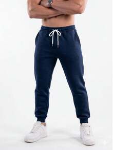 Men's Sweatpants, Winter Fashion, Cold Weather - MEN'S BLUE SWEATPANTS - View 2