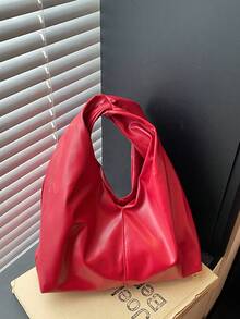 Tas Tote Besar Wanita 2023, Tas Bahu Desain Fashion Baru, Tas Tangan Kasual yang Elegan - Merah - View 3