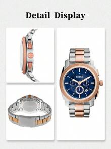 Đồng hồ Fossil nam, máy quartz, vỏ thép không gỉ, ba kim, mặt kính chống trầy xước FS5037/FS5172 - Màu xanh lam - Xem 6