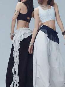 1pc New Fringe Waist Wrap Skirt, Street Dance Layered Tassel Waistband, Belly Dance Accessory, American Style Mini Skirt For Stage Performance, Suitable For Nightclub, Disco, Party, Evening Dress Accessory, Versatile Flowing Hem Belts For Women Western Studded Belt Accessories Cinturones De Mujer Western Country Rodeo Brown Belt - 彩色 - 查看 2