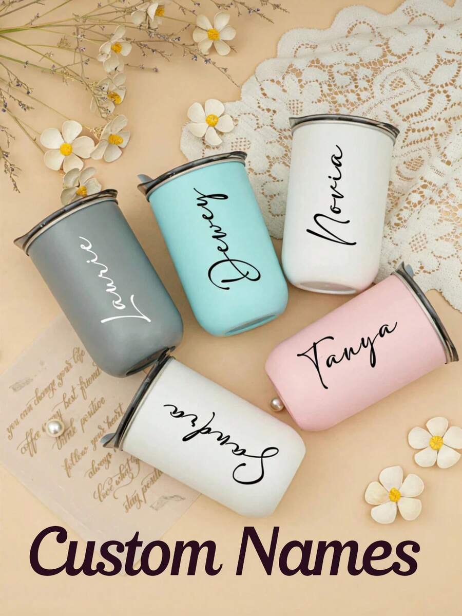 Personalized Stainless Steel Coffee Mug, Bridesmaid Invitation Gift, Lid Wine Glass, Stainless Steel Water Bottle, Bridesmaid Gift, Customized Name Insulated Tumbler, Best Friend Travel , Stainless Steel Cup, Holiday Calendar - Multicolor - View 1