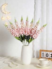6Pcs Artificial Flowers Delphinium Artificial Silk Flowers Long Stem Hyacinth Fake Flowers Real Touch Faux Larkspur For Wedding Home Outdoor Party Floral Arrangement Center Table Decorations, Garden Hotel Counter Kitchen Fireplace Tall Vase Decor, Thankgiving Party Supply, DIY Arch Wreath Oranments, For Girls Gift, Rama Decoration,Valentine's Day Gift - Champagne - View 6