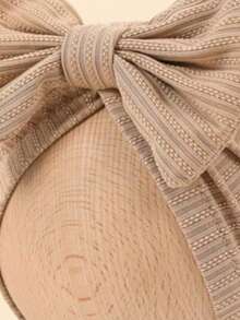 Suitable For Newborn Girls And Boys. Features A Bow Decoration And Is Suitable For Babies Aged 1-12 Months To Wear With Outfits. Made With A Knitted, Hand-Sewn Technique, The Fabric Is Elastic. This Headband Cap Is A Beautiful Headwe - Multicolor - View 12