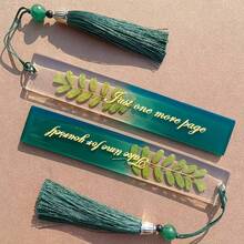 Bộ quà tặng gồm 1/2 chiếc bookmark hình lá cây thủ công làm bằng nhựa epoxy, thích hợp làm quà tặng ngày lễ. - Nhiều màu - Xem 8