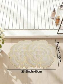 1pc/2pcs/3pcs Gold Flower Pattern Decorative Floor Mat, Room Decor, Bathroom Rug, Doormat, Small Rug, Carpet, Home Decor, Area Rug, Outdoor Mat, Bedroom Carpet, Washable Rug - Multicolor 2 - View 6