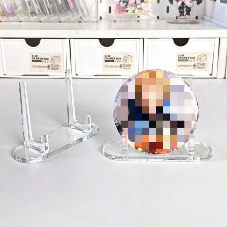 10pcs Acrylic Transparent Stands - Multifunctional Display Stands, Business Card Holders And Badge Displays - A - View 1