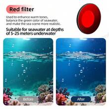 Osmo Action5Pro/4/3 Diving Filter, Multi-Layer Coated/Optical Glass/Aluminum Alloy Frame, Perfect Camera Accessory For Outdoor Water Sports And Beach Parties, Lightweight Clip Design, Easy To Install, Creative Underwater Filter - View 13