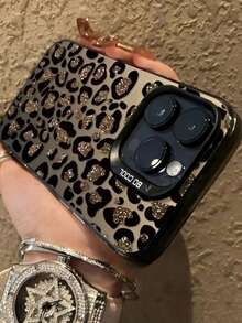 1 pieza Funda protectora de teléfono con estampado de leopardo con lentejuelas y rhinestones, adecuada como regalo festivo compatible con Apple XS/XS Max/XR/11/12/13/14/14 Plus/15/15 Plus/16/16 Plus/17 y otros modelos - Multicolor - Ver 2