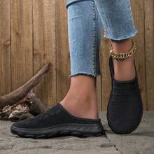 36-47 Black Unisex Slip-On Sandals, Summer Breathable Mesh Slip-On Mules, Comfortable Slip-On Sandals For Elderly, Pregnant Women, Nurses, Casual Wear - Black - View 2